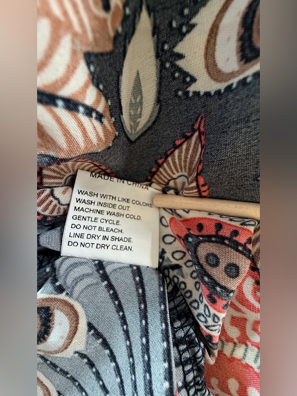 Boho Wide Leg Printed Palazzo Pants - Peacock Floral - Picture 12 of 12